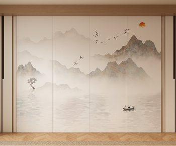 New Chinese Style TV Wall-ID:116109865