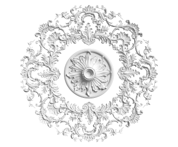 French Style Plaster Carved Top Plate-ID:123719934