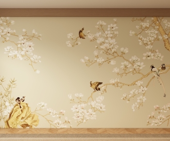 New Chinese Style TV Wall-ID:167315964