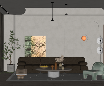 Wabi-sabi Style A Living Room-ID:987952953