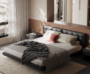 Modern Double Bed-ID:981324911