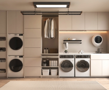 Modern Balcony Laundry Room-ID:368814955