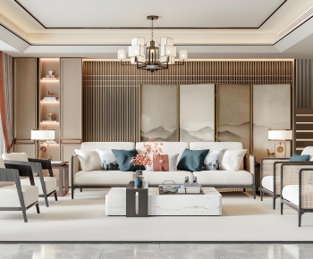 New Chinese Style A Living Room-ID:408025031