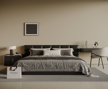 Modern Double Bed-ID:920675997