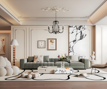 French Style A Living Room-ID:991856107