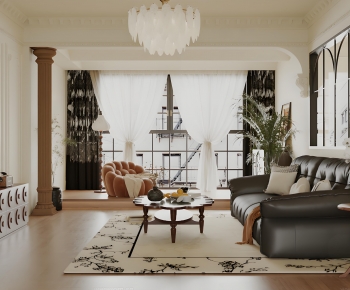 French Style A Living Room-ID:741643911