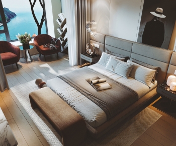 Modern Double Bed-ID:266163116