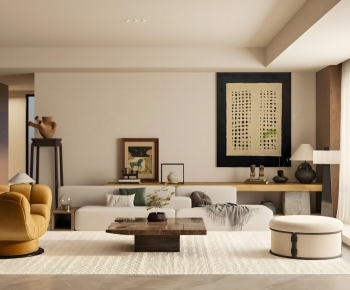 Wabi-sabi Style A Living Room-ID:195229059