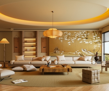New Chinese Style A Living Room-ID:681458008