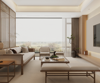 New Chinese Style A Living Room-ID:158970434