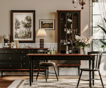 French Style Dining Table And Chairs-ID:890866041