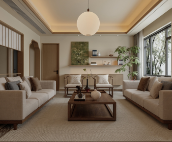 New Chinese Style A Living Room-ID:428766978