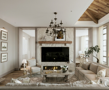 American Style A Living Room-ID:984355933