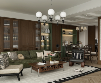 French Style A Living Room-ID:401998048