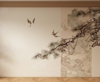 New Chinese Style TV Wall-ID:745529896