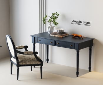 French Style Computer Desk And Chair-ID:640408044