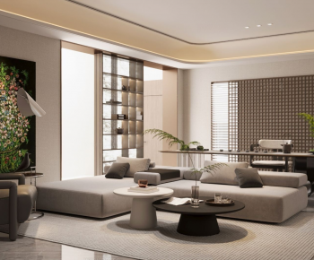 New Chinese Style A Living Room-ID:385169031