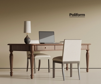 French Style Computer Desk And Chair-ID:299094922