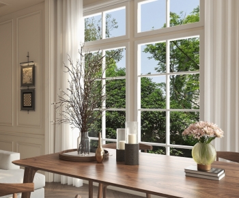 Simple European Style Dining Room-ID:952922114