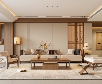 New Chinese Style A Living Room-ID:141372922
