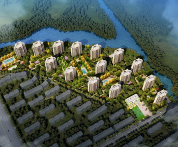 Modern Architectural Bird's-eye View Planning-ID:122704983