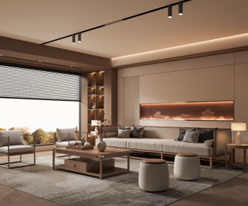 New Chinese Style A Living Room-ID:687567953