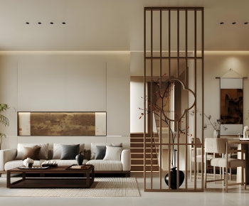 New Chinese Style A Living Room-ID:982393981