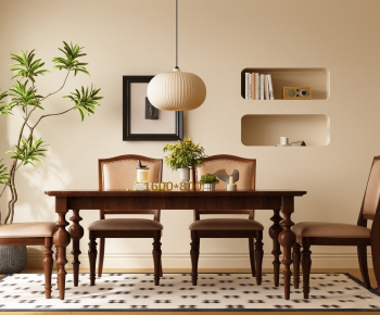 American Style Dining Table And Chairs-ID:705507999