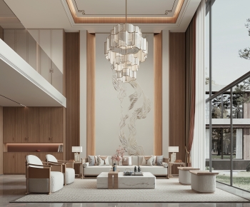 New Chinese Style A Living Room-ID:956486947