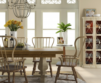 American Style Dining Table And Chairs-ID:426693928