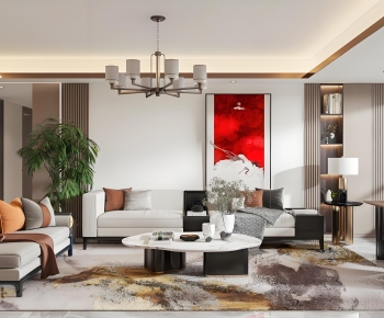 New Chinese Style A Living Room-ID:421097047