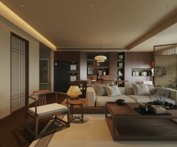 New Chinese Style A Living Room-ID:173707015