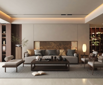 New Chinese Style A Living Room-ID:798433076