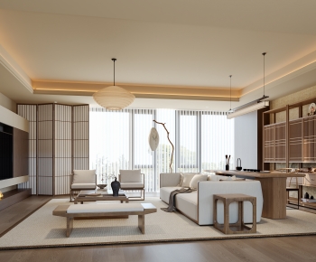 New Chinese Style A Living Room-ID:801564935