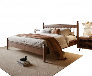 Wabi-sabi Style Double Bed-ID:833632951
