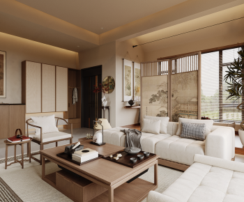 New Chinese Style A Living Room-ID:745028023