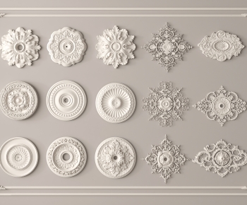 French Style Plaster Carved Top Plate-ID:757452012
