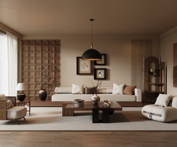 Wabi-sabi Style A Living Room-ID:374808073