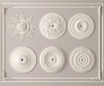 French Style Plaster Carved Top Plate-ID:797492033
