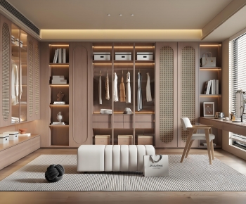 Wabi-sabi Style Clothes Storage Area-ID:386290674