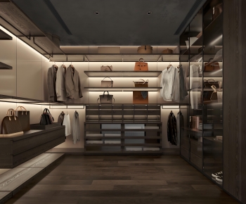 Modern Clothes Storage Area-ID:701885948