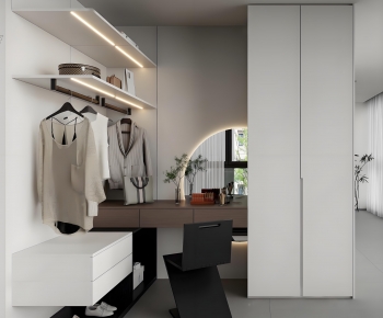 Modern Clothes Storage Area-ID:441373115