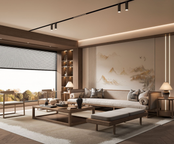 New Chinese Style A Living Room-ID:179706107