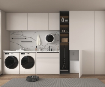 Modern Balcony Laundry Room-ID:744945052