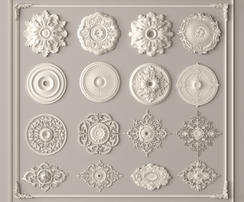 French Style Plaster Carved Top Plate-ID:358115918