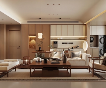 New Chinese Style A Living Room-ID:801001075