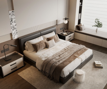 Modern Double Bed-ID:800998936