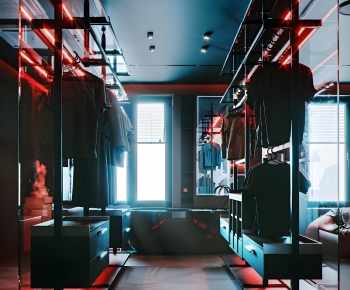 Modern Clothes Storage Area-ID:731799643