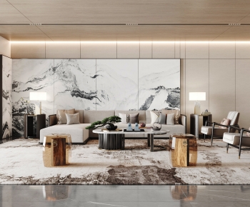 New Chinese Style A Living Room-ID:322978976