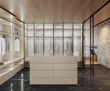 Modern Clothes Storage Area-ID:648864038